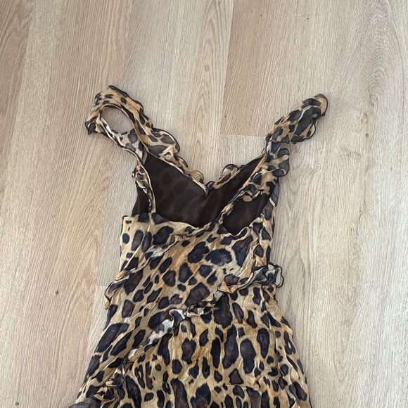 Leopard Print Ruffle Maxi Dress - Picture 2 of 3